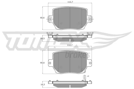 Колодки тормозные (задние) Tesla Model 3/Y 18- Q+ TOMEX TX6058