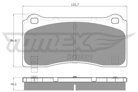 Колодки тормозные (передние) Tesla Model 3/Y 18- (с датчиком) (Brembo) Q+ TOMEX TX6059 (фото 1)