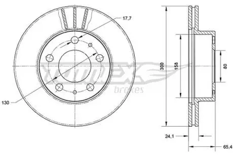 Диск тормозной (передний) Citroen Jumper/Fiat Ducato/Peugeot Boxer 1.4t 94- (280x24) TOMEX TX7060