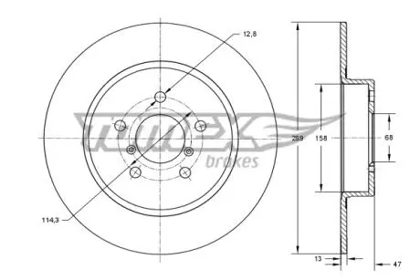 Диск тормозной (передний) Nissan Qashqai II/X-trail 13-/ Leaf 14-/ Renault Kadjar 13- (296x26) PRO TOMEX TX7354