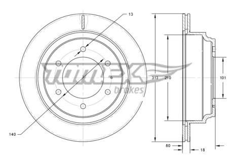 Диск тормозной задний TOMEX TX 73-70