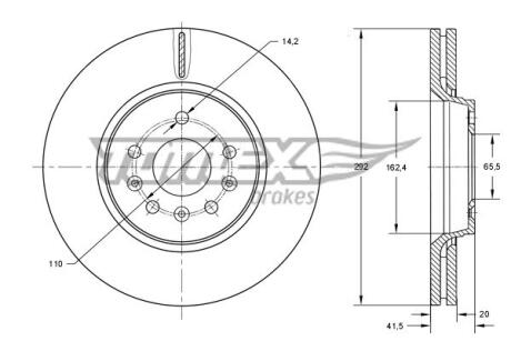 Диск гальмівний (задній) Opel Signum/Vectra C 02-09 (292x20) TOMEX TX7379