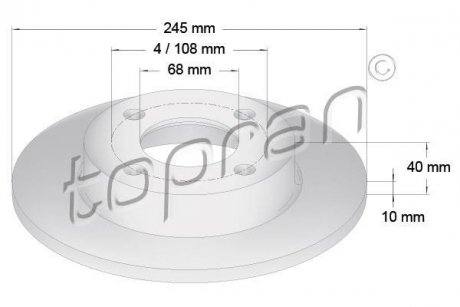 Тормозной диск TOPRAN / HANS PRIES 107089 (фото 1)
