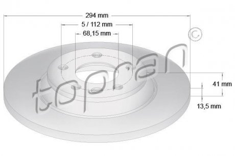 Тормозной диск TOPRAN / HANS PRIES 107692 (фото 1)