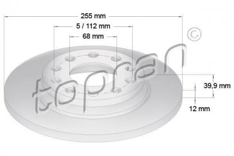 Тормозной диск TOPRAN / HANS PRIES 109527 (фото 1)
