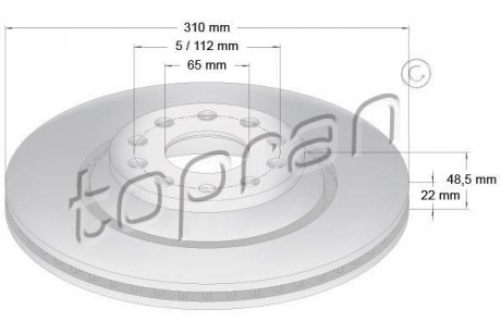 Тормозной диск TOPRAN / HANS PRIES 110418 (фото 1)