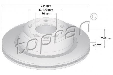 Гальмівний диск TOPRAN / HANS PRIES 110430