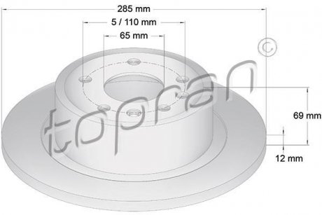 Тормозной диск TOPRAN / HANS PRIES 200949 (фото 1)