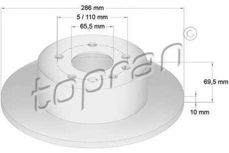 Тормозной диск TOPRAN / HANS PRIES 200951