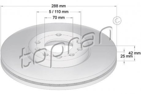 Тормозной диск TOPRAN / HANS PRIES 205521