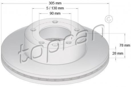 Тормозной диск TOPRAN / HANS PRIES 207070 (фото 1)