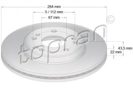Тормозной диск TOPRAN / HANS PRIES 400845 (фото 1)