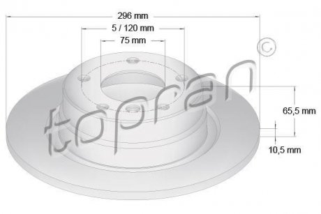 Тормозной диск TOPRAN / HANS PRIES 500950 (фото 1)