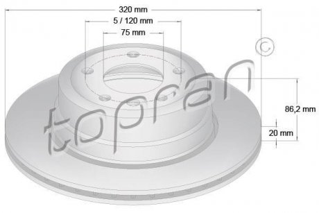 Тормозной диск TOPRAN / HANS PRIES 502874 (фото 1)
