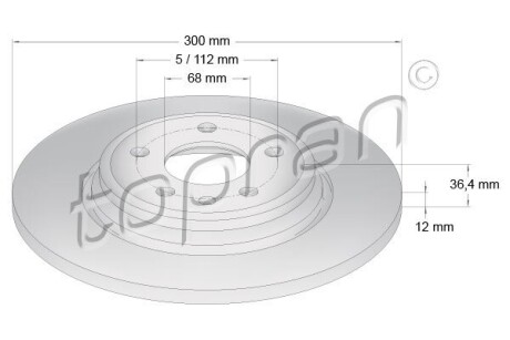 Диск тормозной (задний) Audi A6/A7 Sportback 10-(330x22) TOPRAN / HANS PRIES 631154