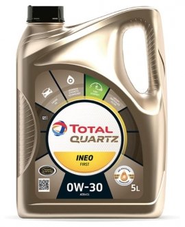 Моторна олива Quartz Ineo First 0W-30, 5л TOTAL 183106 (фото 1)