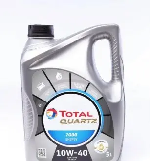 Масло 10W40 Quartz 7000 Energy (5 л) (MB229.1/VW505.00) (169153/201537/201537) TOTAL 214114