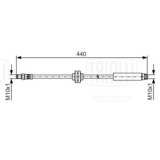 Шланг тормозной Fiat Ducato (06-) зад. L=440 Trialli BF 1609