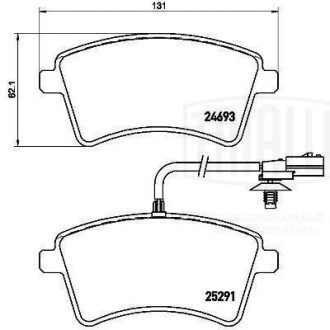 Колодка гальмівна Renault Kangoo II (07-) диск. передн. т/с Bosch Trialli PF 4323