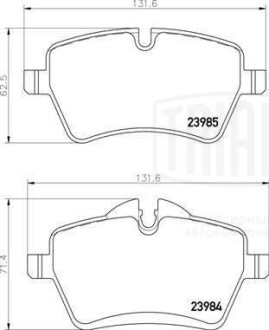 Колодка гальмівна Mini Cooper S/D/SD (06-) диск. передн. (у компл. з датчиком) Trialli PF 4388