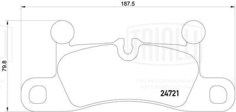 Колодка гальмівна VW Touareg II (10-)/Porsche Cayenne II (10-) диск. задн. (З датч.) Trialli PF 4394 (фото 1)