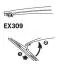 Щетка стеклоочистителя каркасная задняя 300mm (12\&#039;\&#039;) ExactFit Rear Hyundai I-30, IX-35, Kia Ceed (EX309B) Trico EX309 (фото 4)