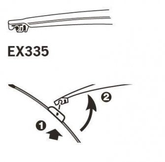 Щітка склоочисника каркасна задня 330mm (13'') ExactFit Rear Hyundai I-30 (B) Trico EX335