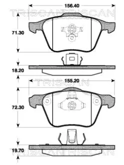 Гальмівні колодки, дискове гальмо (набір) TRISCAN 811027010