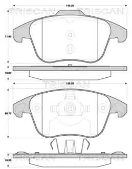 Гальмівні колодки, дискове гальмо (набір) TRISCAN 811038006