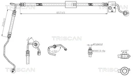 HYUNDAI Гідравлічний шланг ГУР GETZ 04- TRISCAN 8516 43008
