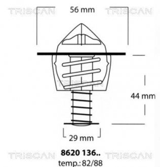 Термостат системы охлаждения TRISCAN 862013688 (фото 1)