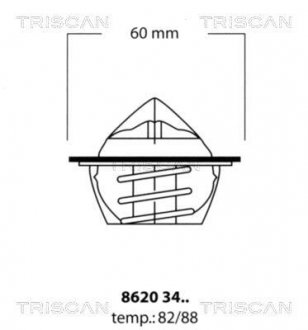 Термостат системы охлаждения TRISCAN 86203488 (фото 1)