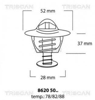 Термостат системи охолодження TRISCAN 86205078 (фото 1)