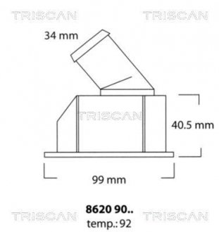 Термостат системи охолодження TRISCAN 86209092