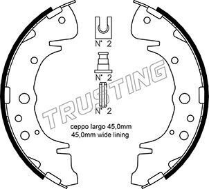 Колодки гальмівні барабанні TRUSTING 046.207