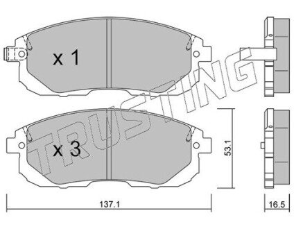 Колодки гальмівні дискові TRUSTING 893.0