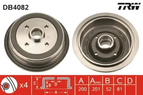 Тормозной барабан TRW DB4082
