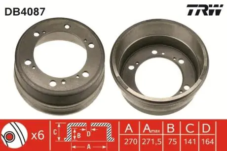 Тормозной барабан TRW DB4087