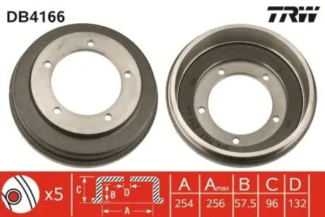 Тормозной барабан TRW DB4166