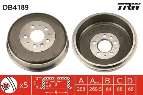 Тормозной барабан TRW DB4189
