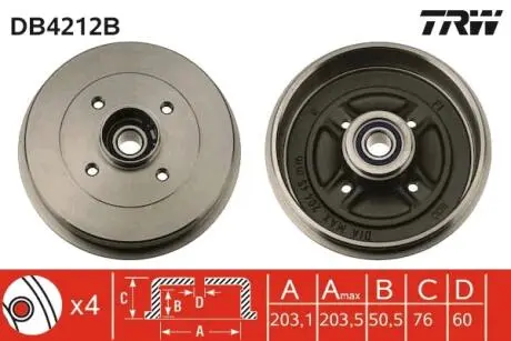 Тормозной барабан TRW DB4212B