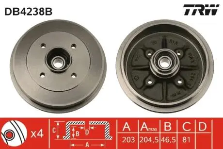 Тормозной барабан TRW DB4238B