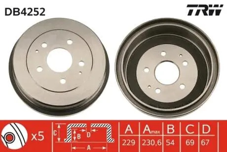 Гальмівний барабан TRW DB4252