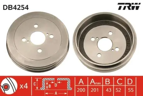 Тормозной барабан TRW DB4254