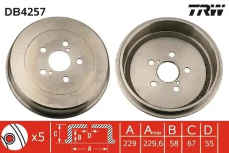 Тормозной барабан TRW DB4257