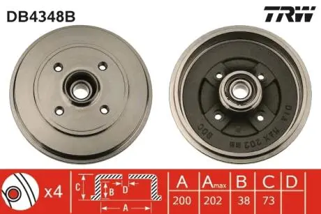 Тормозной барабан TRW DB4348B