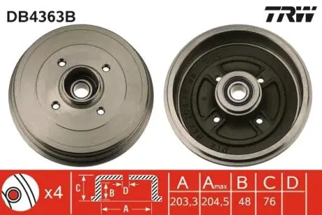 Тормозной барабан TRW DB4363B