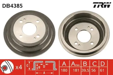 Тормозной барабан TRW DB4385