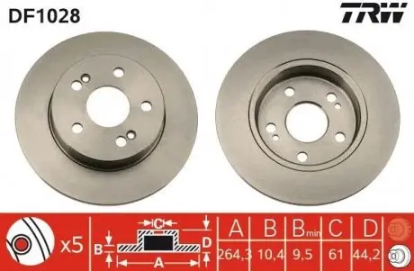Диск гальмівний TRW DF1028