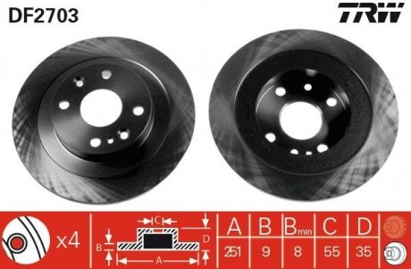 Диск тормозной TRW DF2703 (фото 1)